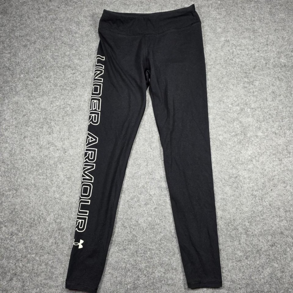 Under‎ Armour Leggings Women S Black Skinny Fitted Logo Stretch Solid